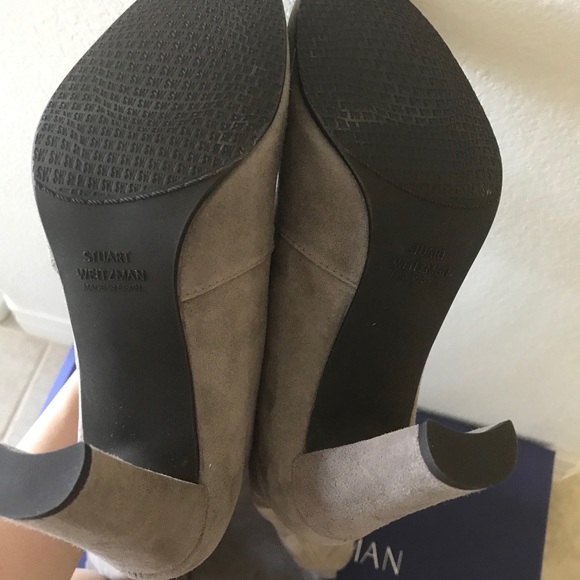 Stuart Weitzman Highland suede over the knee boots Topo gray 6.5 - Picture 6 of 11